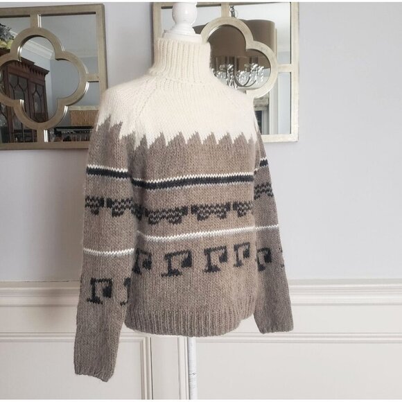 Zara Made in Italy Oversize Chunky Nordic Alpaca Llama Wool Turtleneck Sweater M - Picture 11 of 12